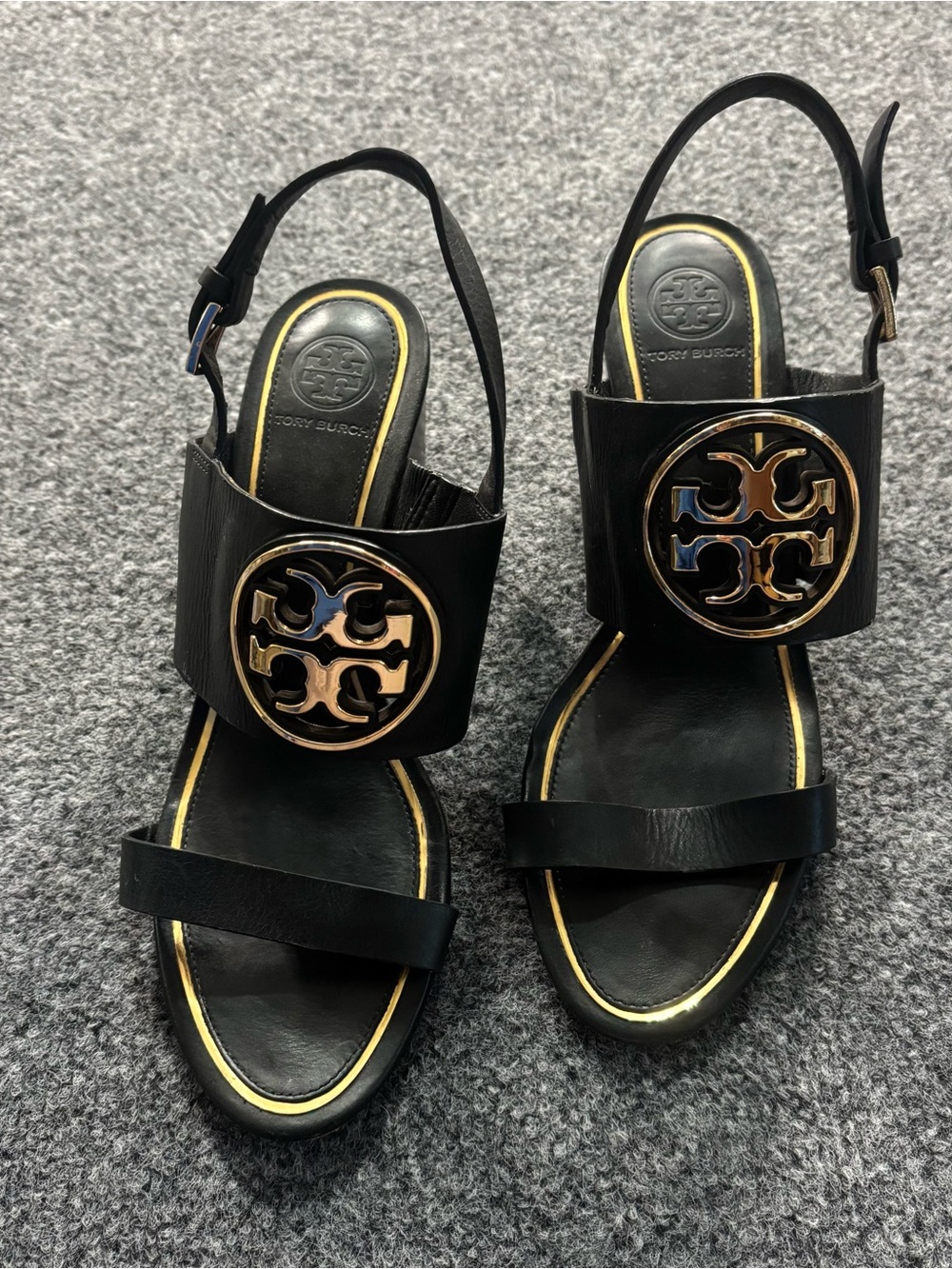 Tory Burch Metal Miller Wedge Sandals